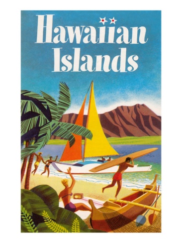 Vintageなハワイアンポスター集 世界のフラ タヒチアン ハワイアン無料素材